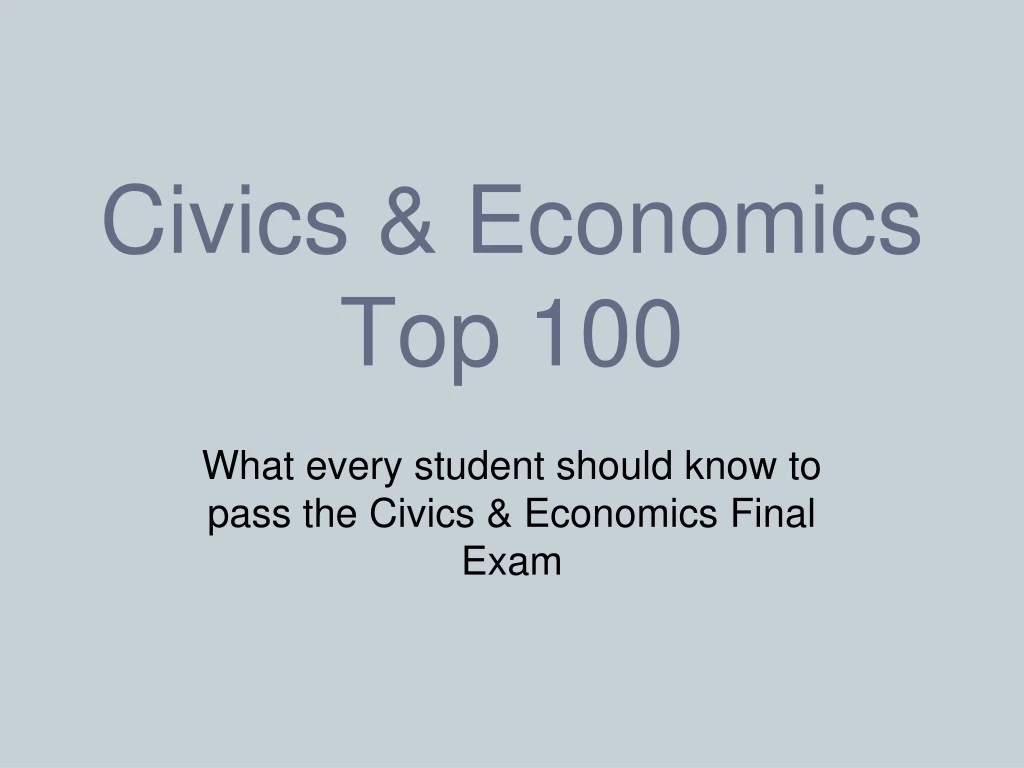 civics economics top 100