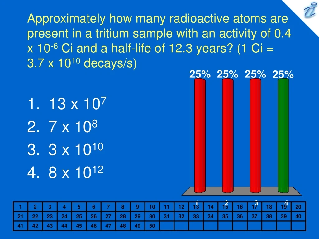 approximately how many radioactive atoms