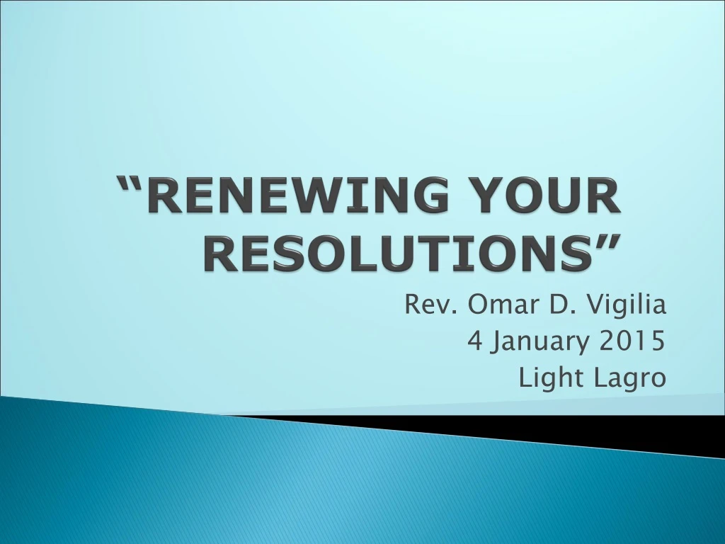 renewing your resolutions