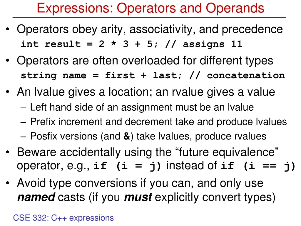 expressions operators and operands