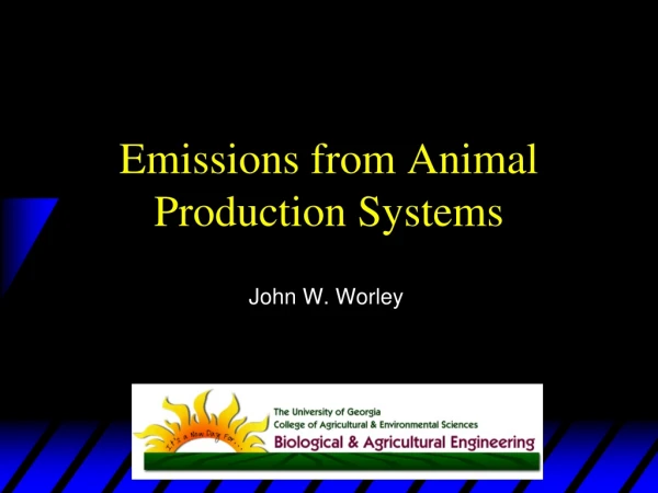Emissions from Animal Production Systems