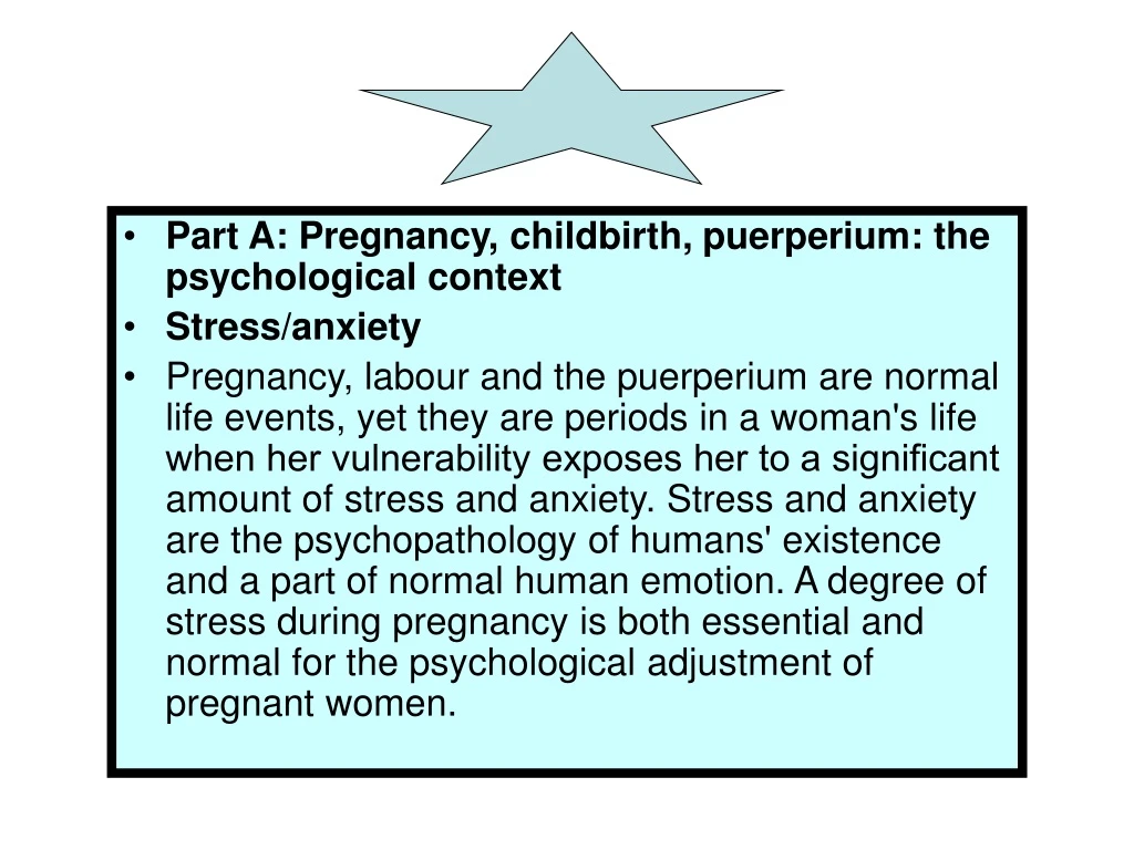 part a pregnancy childbirth puerperium