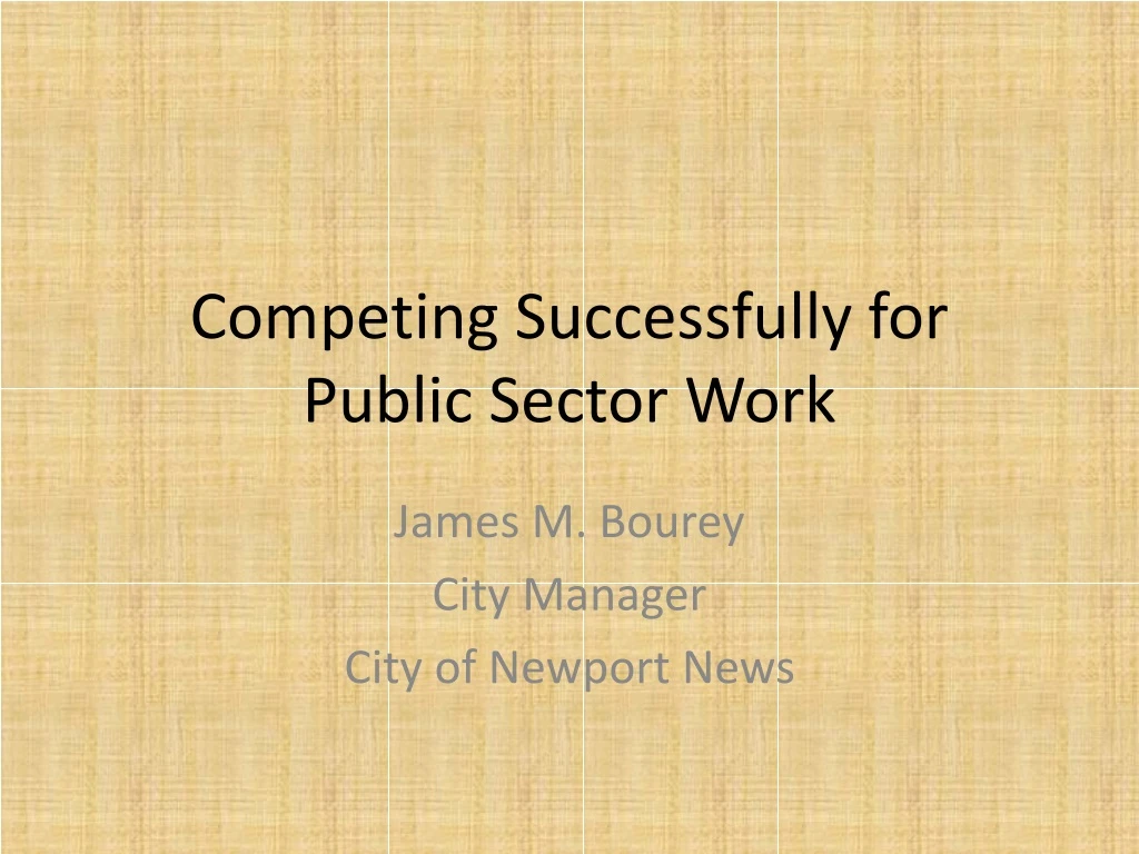 competing successfully for public sector work