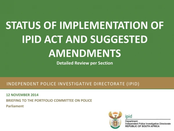 Independent Police Investigative Directorate (IPID)