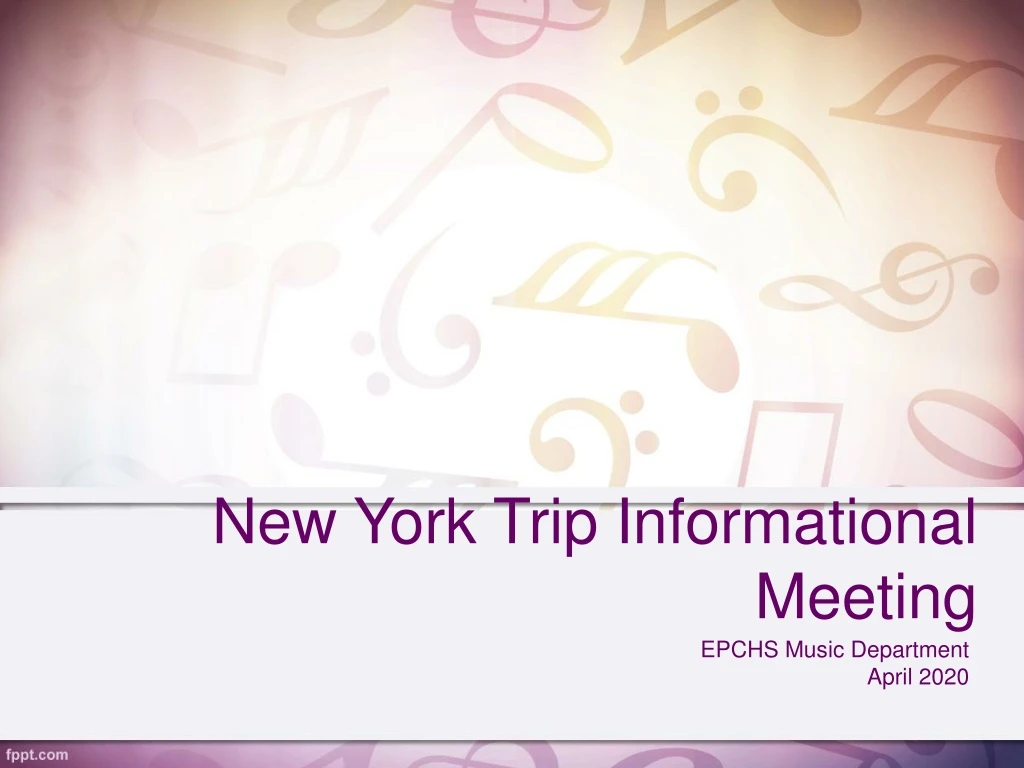 new york trip informational meeting