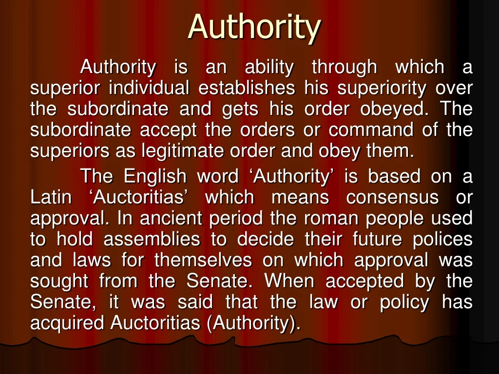 authority