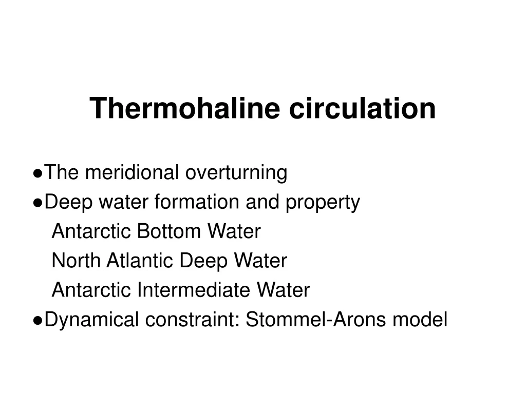 thermohaline circulation the meridional