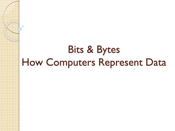 Bits &amp; Bytes How Computers Represent Data