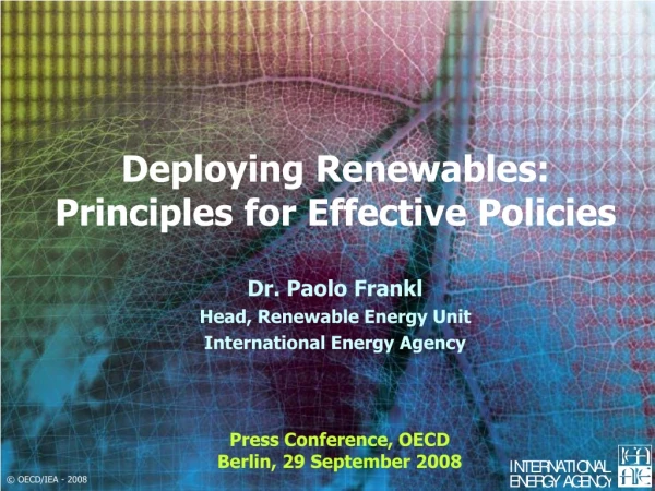Deploying Renewables: Principles for Effective Policies