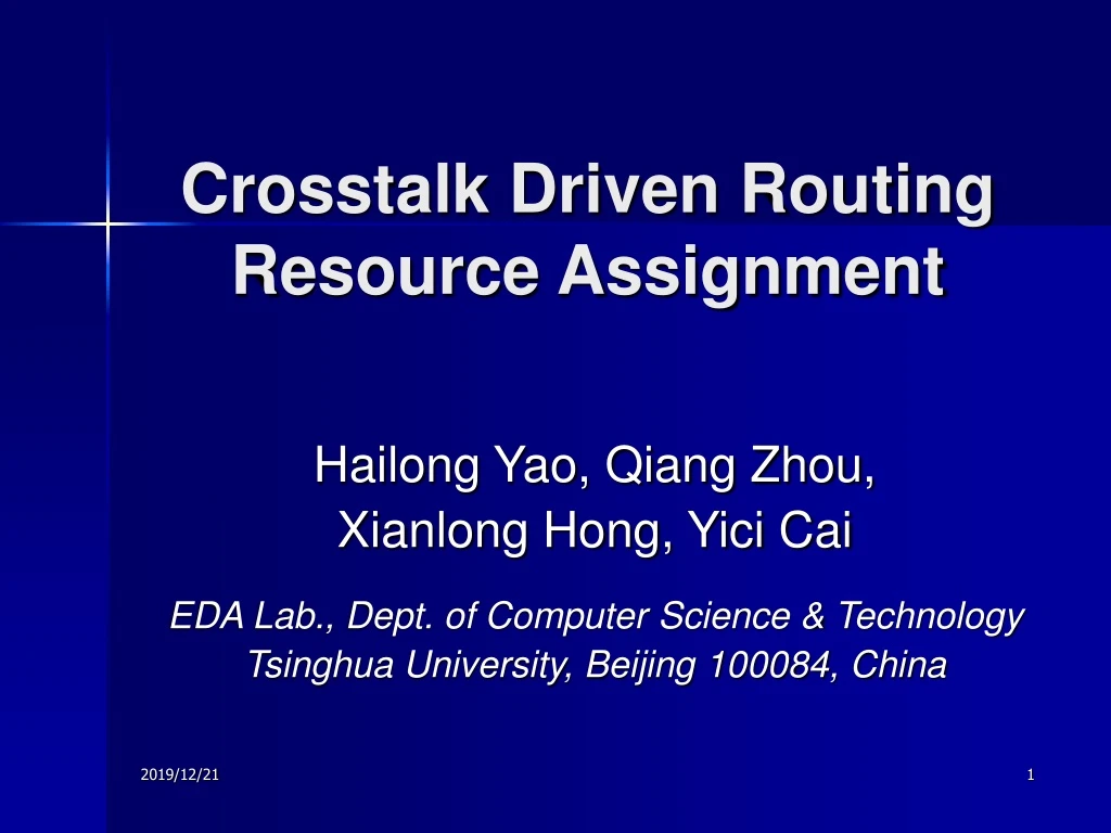 crosstalk driven routing resource assignment