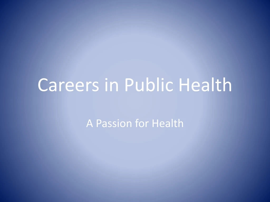 careers in public health