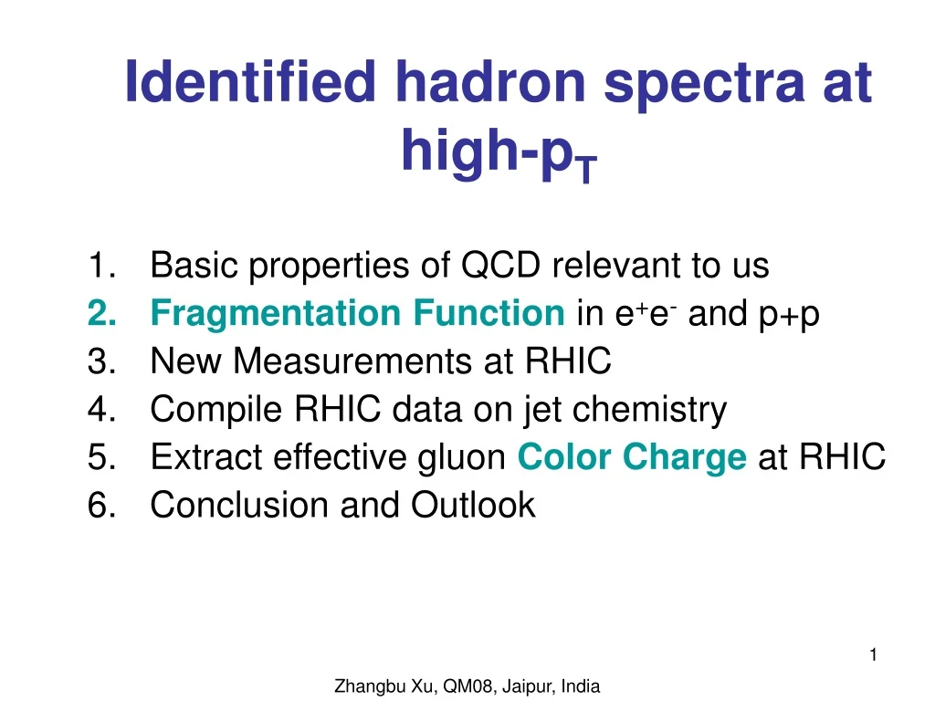 identified hadron spectra at high p t