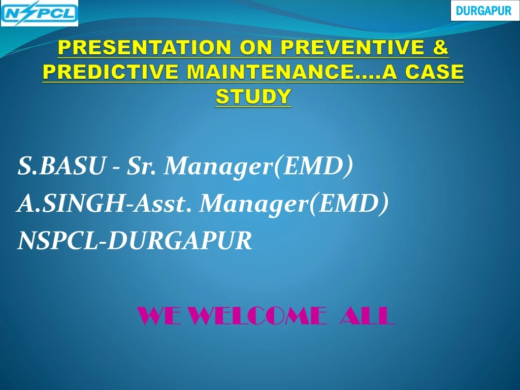 presentation on preventive predictive maintenance a case study