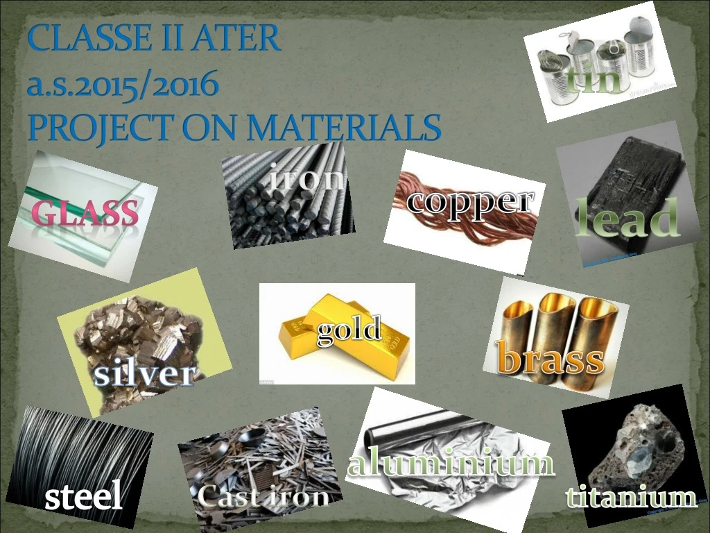 classe ii ater a s 201 5 2016 project on materials
