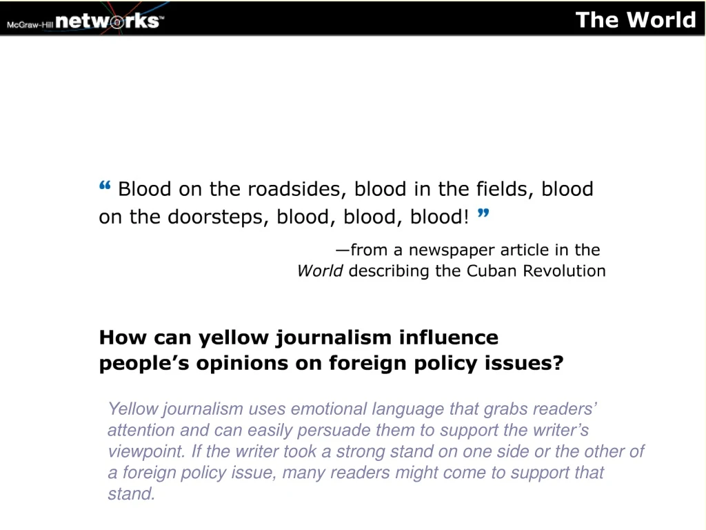 yellow journalism uses emotional language that