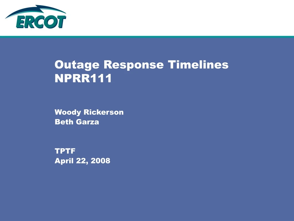 outage response timelines nprr111