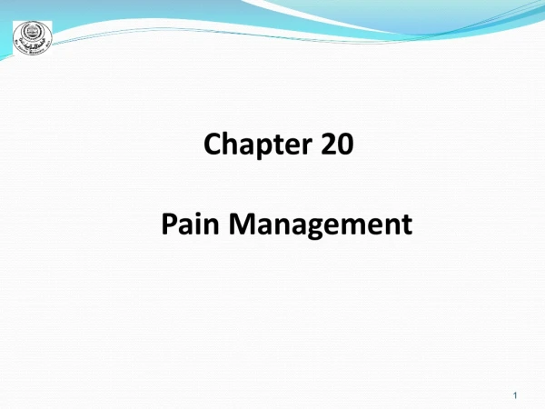 Chapter 20   Pain Management