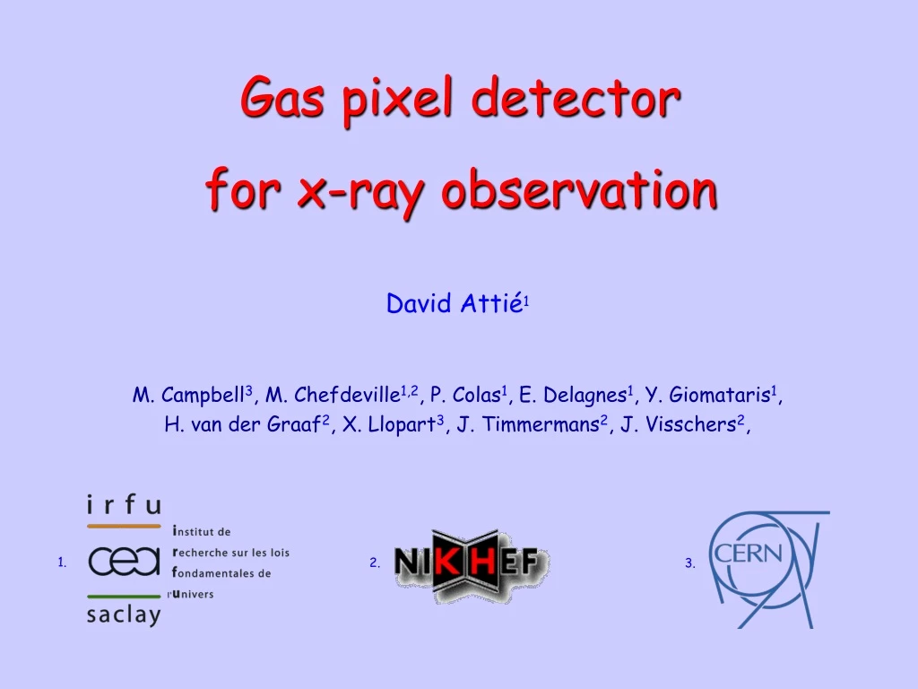gas pixel detector for x ray observation