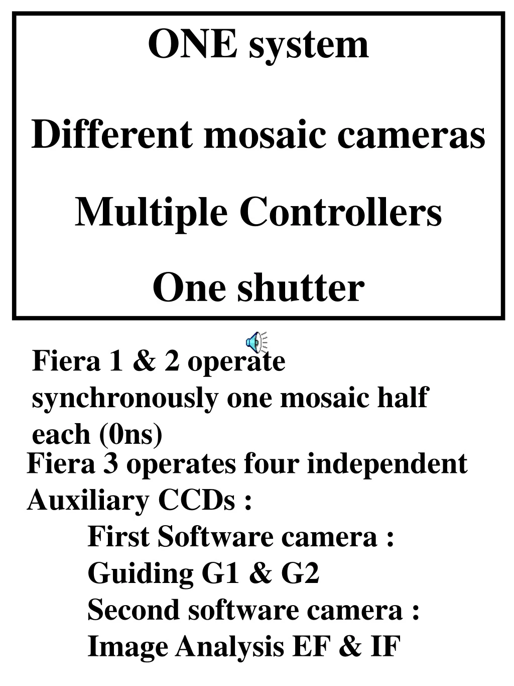 one system different mosaic cameras multiple