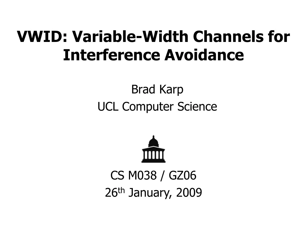 vwid variable width channels for interference avoidance