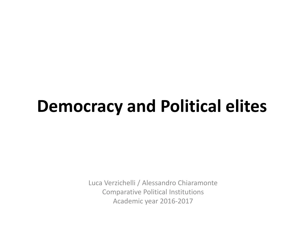 democracy and political elites