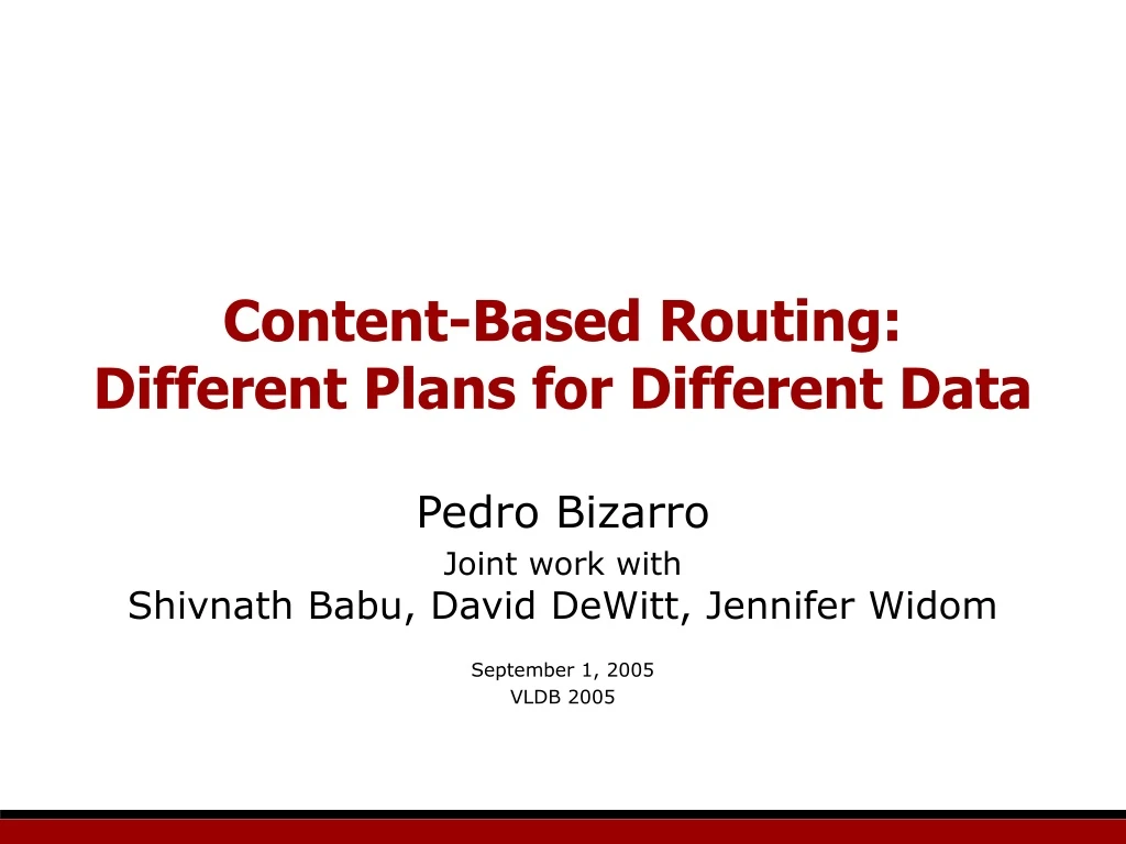 content based routing different plans for different data
