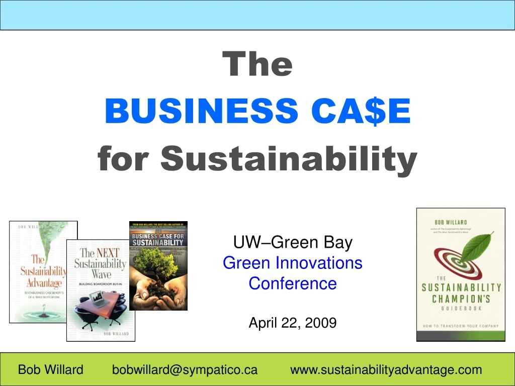 the business ca e for sustainability
