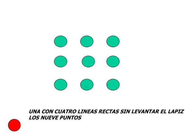 UNA CON CUATRO LINEAS RECTAS SIN LEVANTAR EL LAPIZ LOS NUEVE PUNTOS