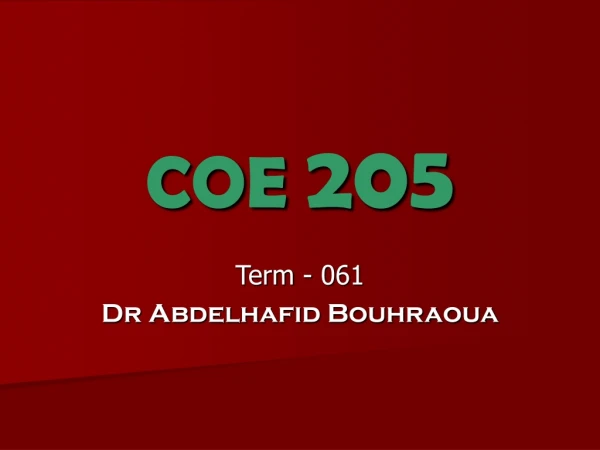 COE  205
