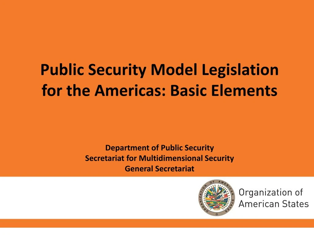 public security model legislation