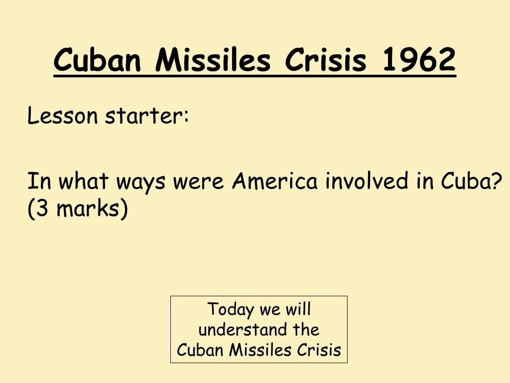 cuban missiles crisis 1962