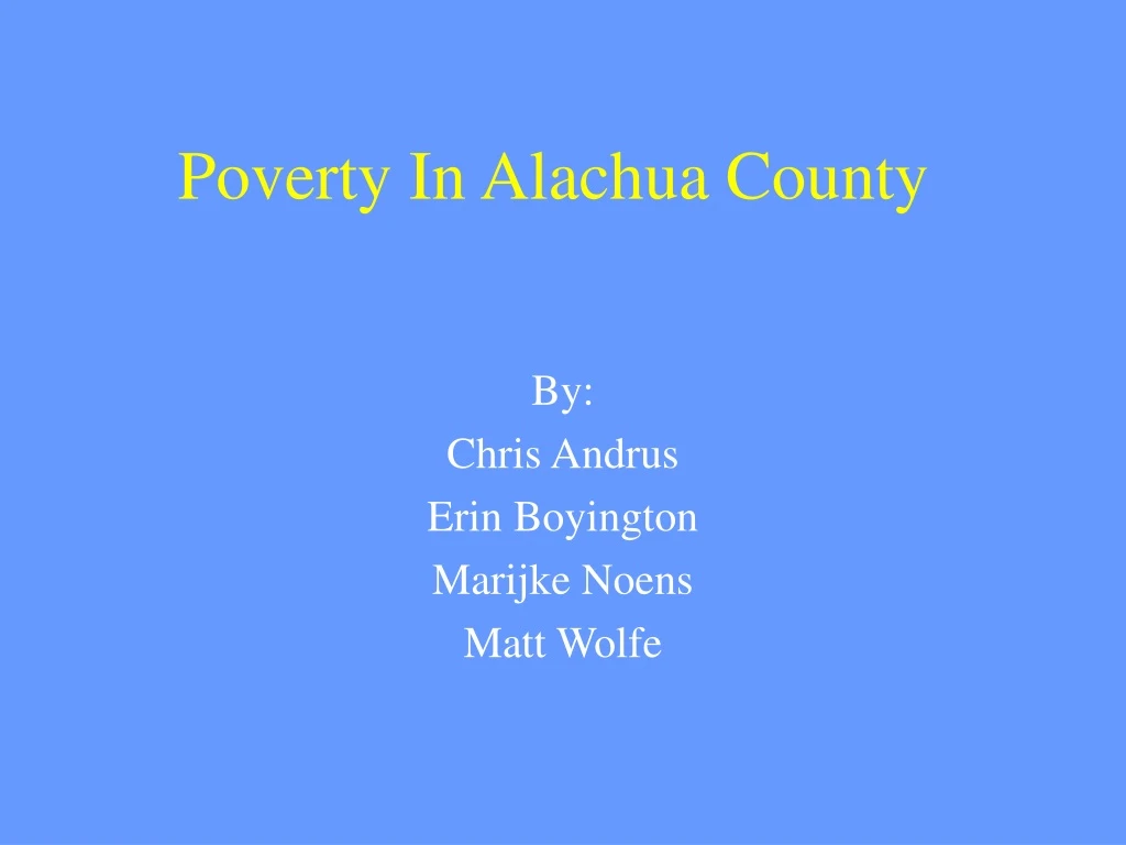 poverty in alachua county