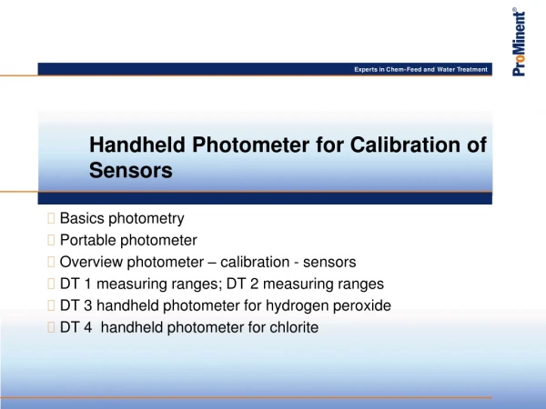 Handheld Photometer for Calibration of Sensors
