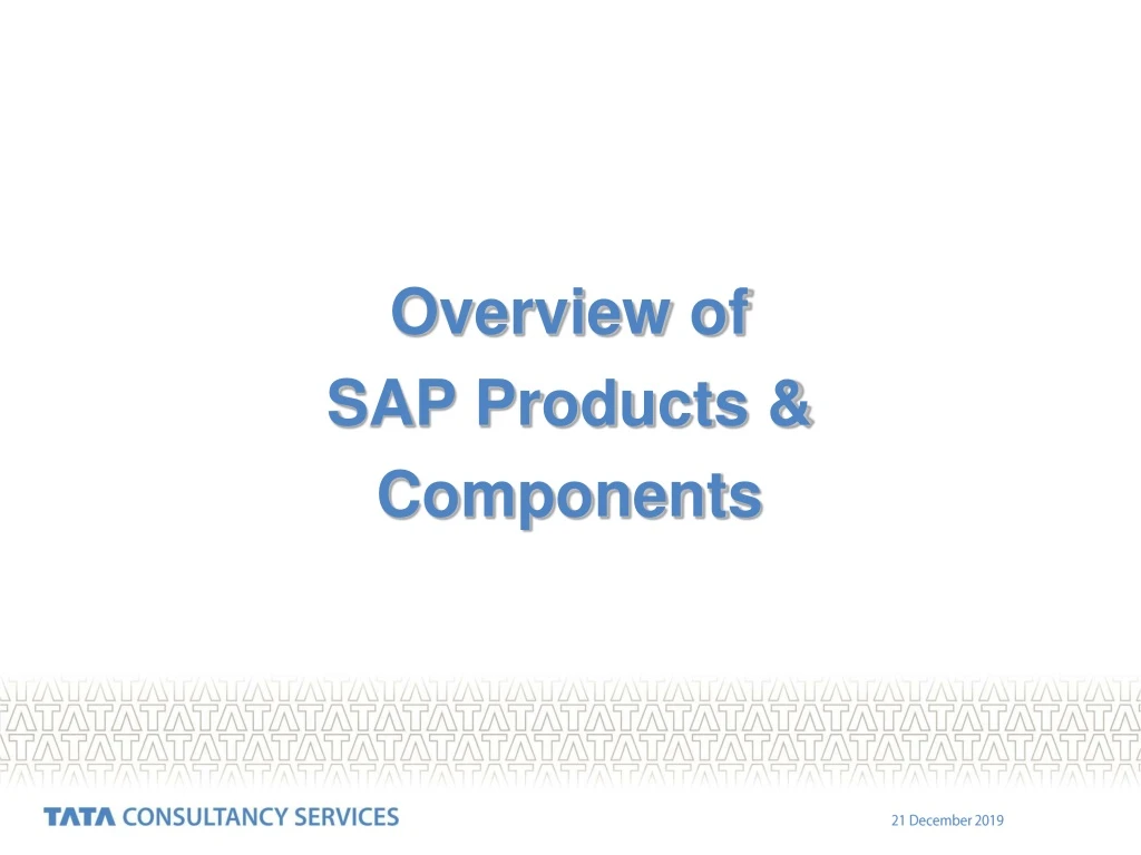 overview of sap products components