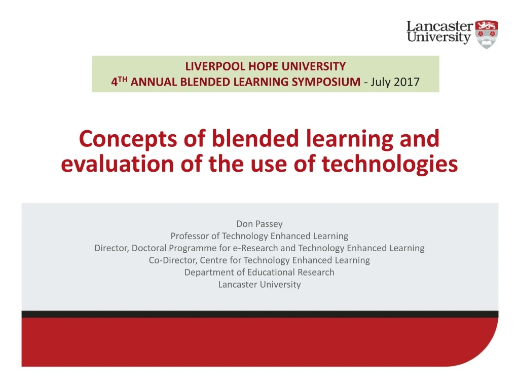 concepts of blended learning and evaluation of the use of technologies