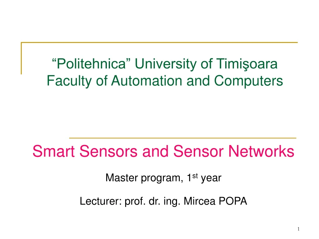 politehnica university of timi oara facult y of automation and computers