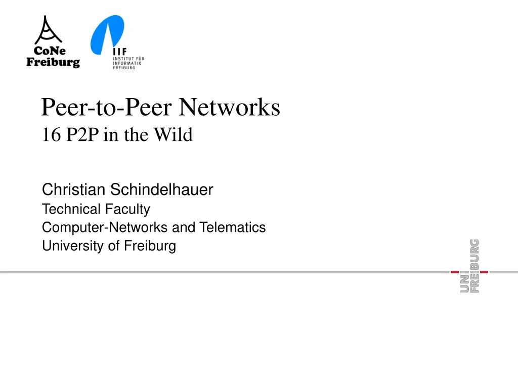 peer to peer networks 16 p2p in the wild