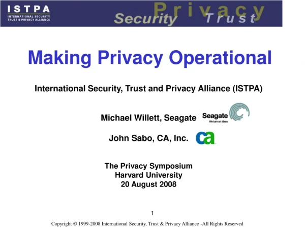 Making Privacy Operational