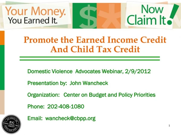 Promote the Earned Income Credit  And Child Tax Credit