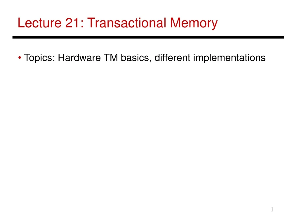 lecture 21 transactional memory