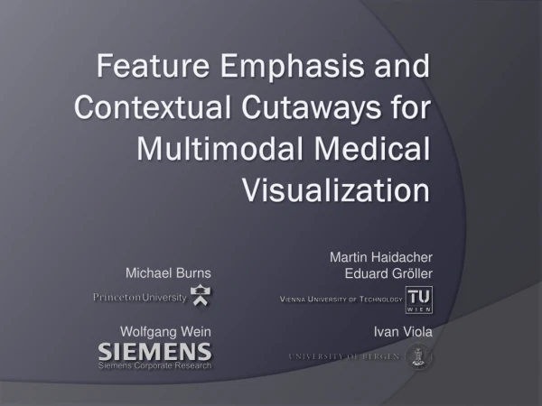 Feature Emphasis and Contextual Cutaways for Multimodal Medical Visualization