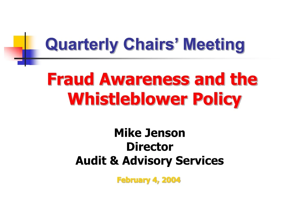 quarterly chairs meeting