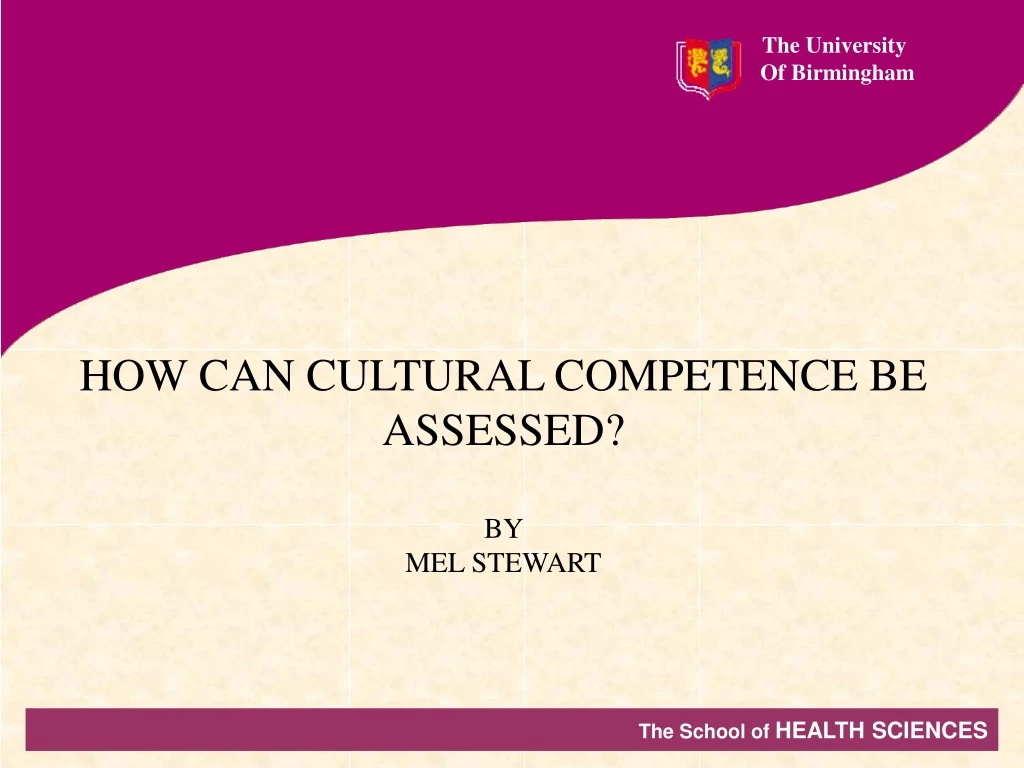 how can cultural competence be assessed by mel stewart
