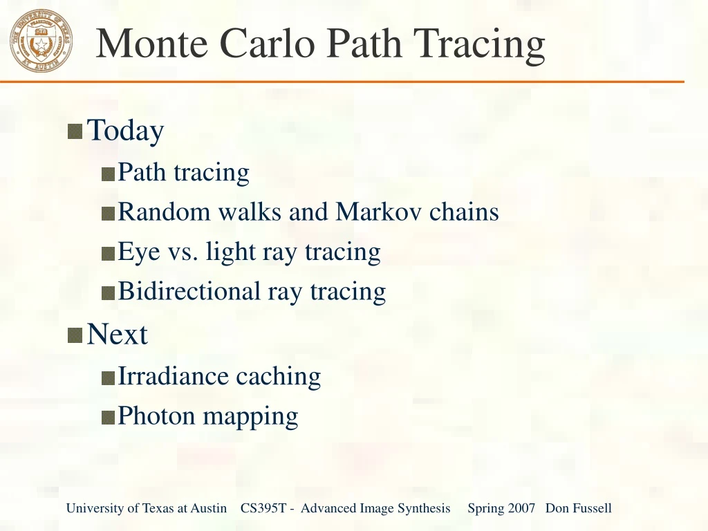 monte carlo path tracing