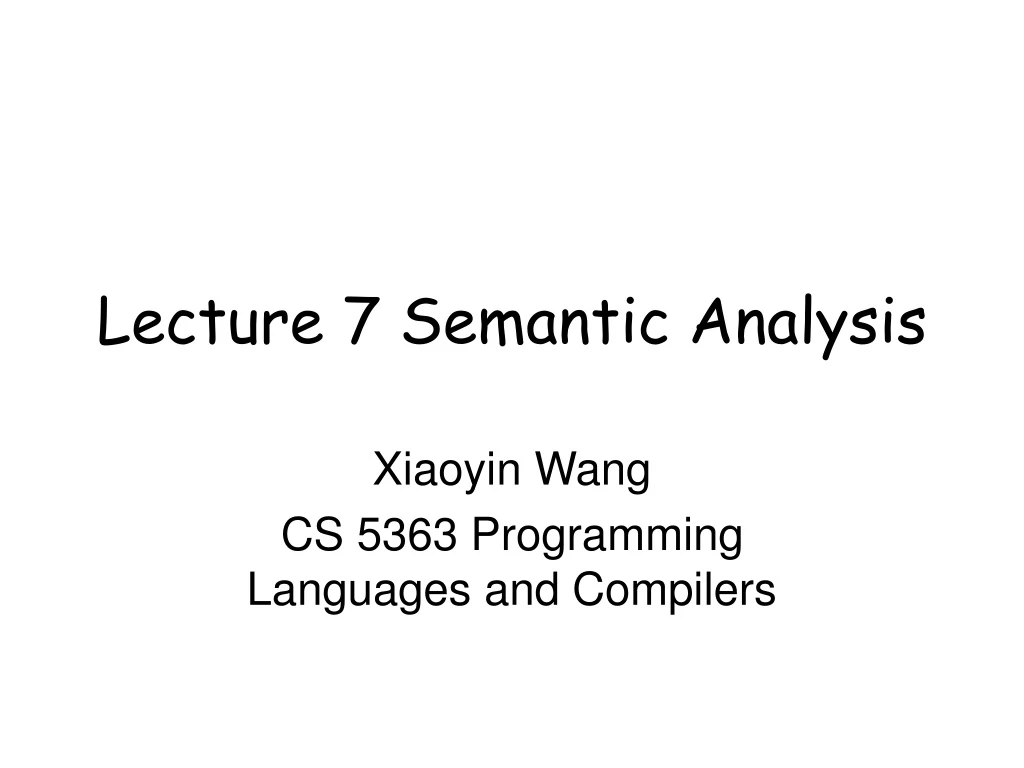 lecture 7 semantic analysis