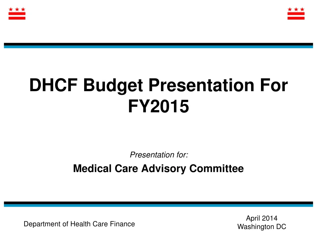 dhcf budget presentation for fy2015