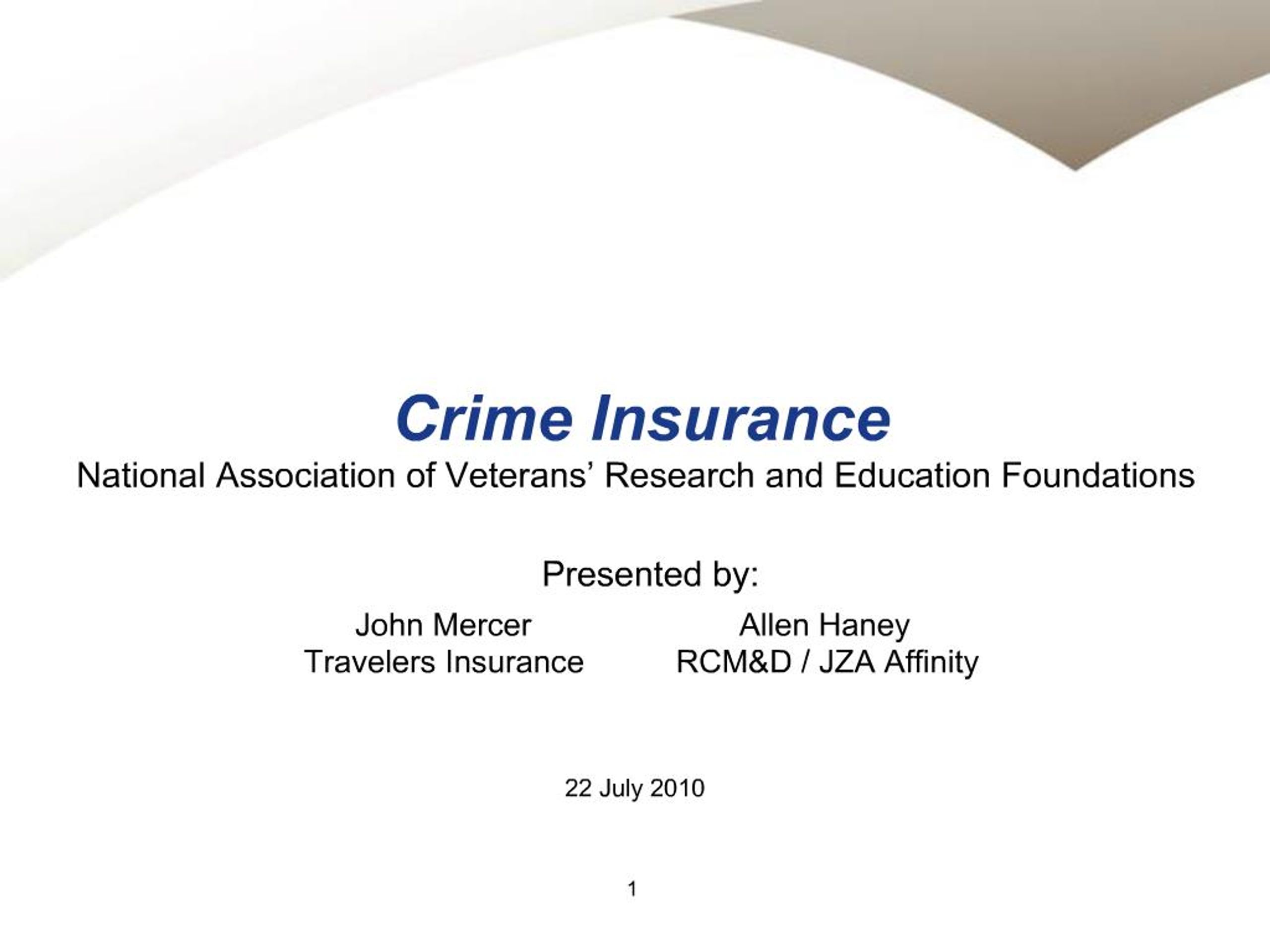PPT - Crime Insurance PowerPoint Presentation, free download - ID:924480