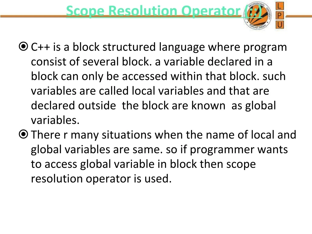 scope resolution operator