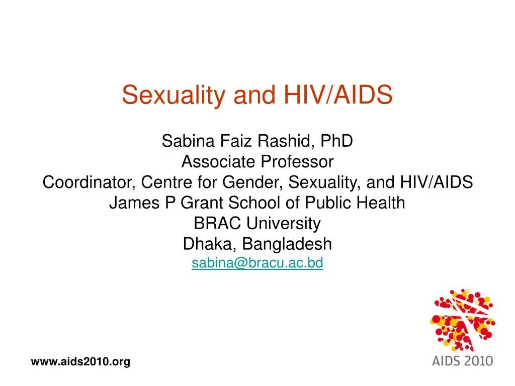 sexuality and hiv aids sabina faiz rashid