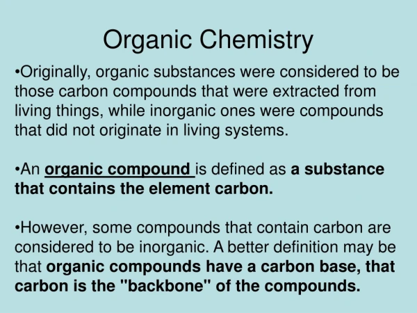 Organic Chemistry